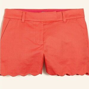 J. Crew Linen Blend Scalloped Hem Women's Shorts